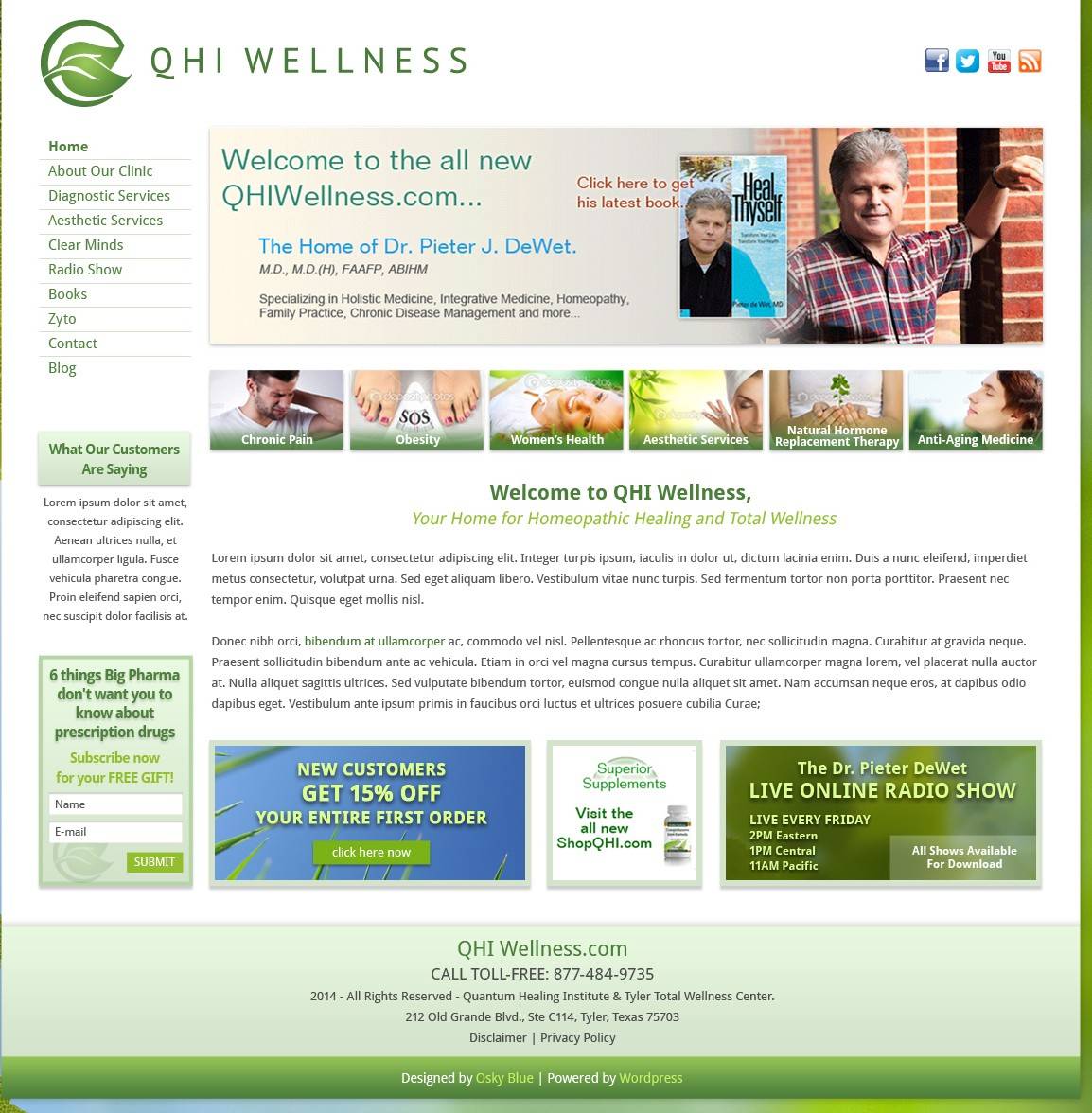 QHI Wellness  – New Website Project in Frisco, TX