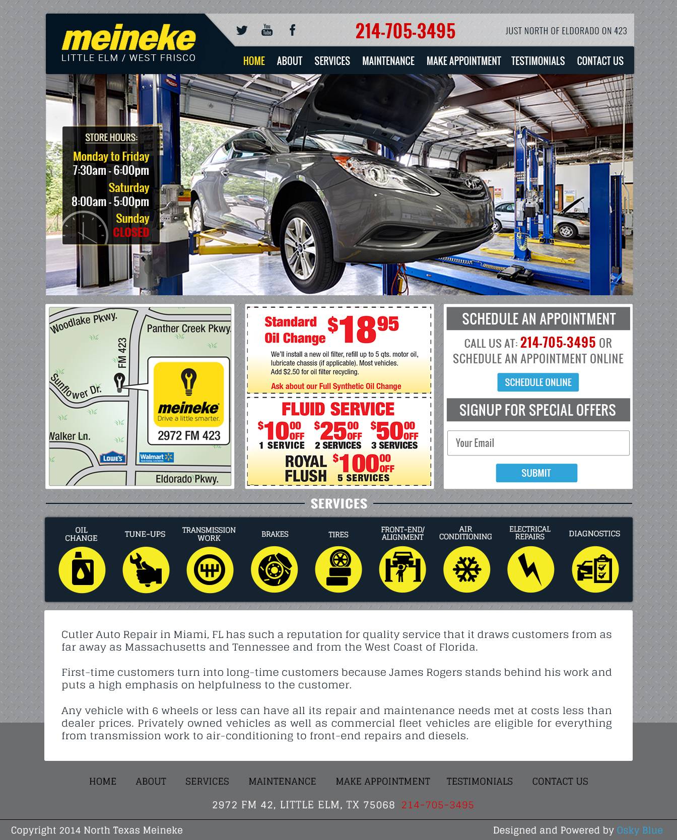 North Texas Meineke – New Website Project in Frisco, TX