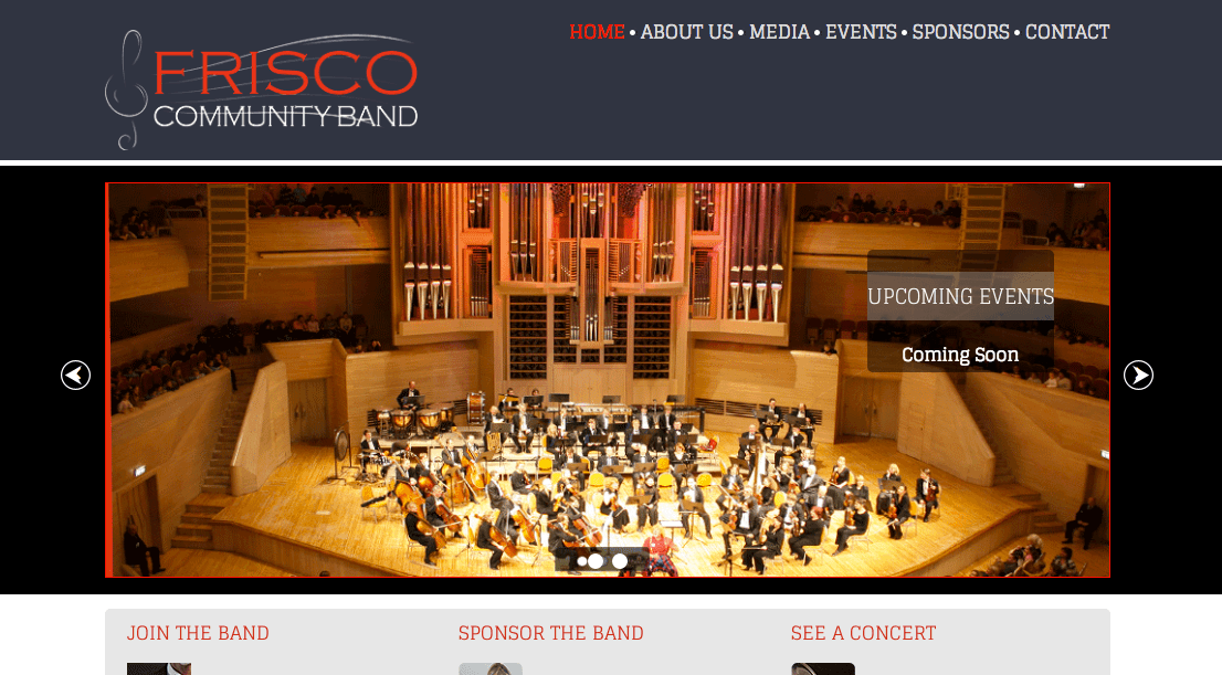 Frisco Community Band – New Website Project Frisco, TX