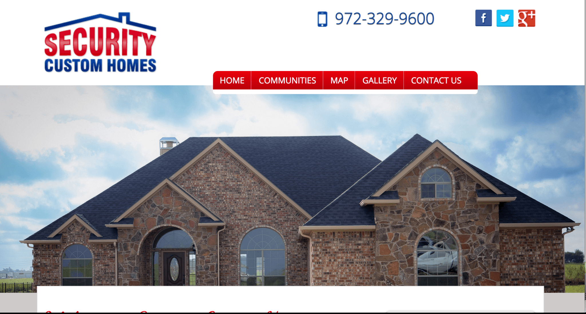 Security Custom Homes – New Website, Frisco, TX