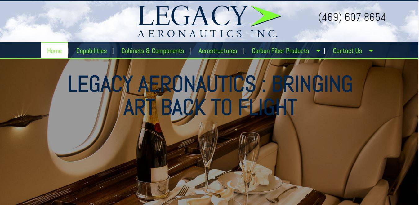 Legacy Aeronautics, Inc. – New Website, Frisco, TX
