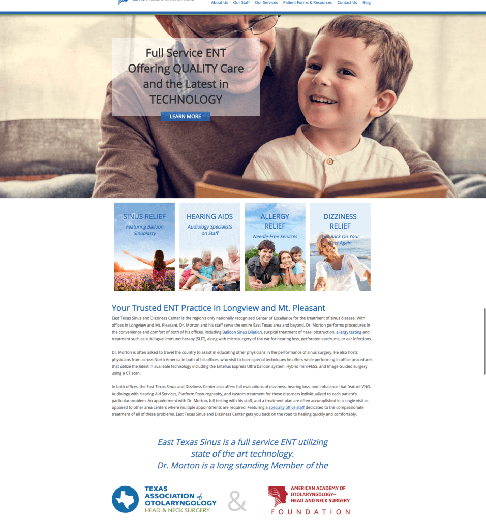 Osky Blue Creates New Web Design for Medical Practice in Longview, TX