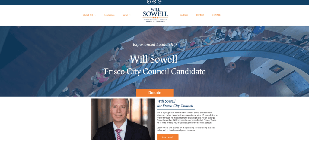 Web Designer Osky Blue Creates Site for Frisco City Council Candidate