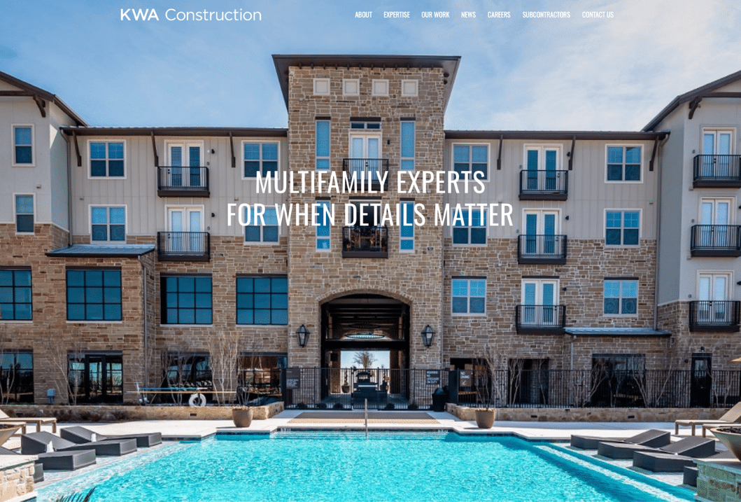 Custom website builds KWA Construction’s digital presence