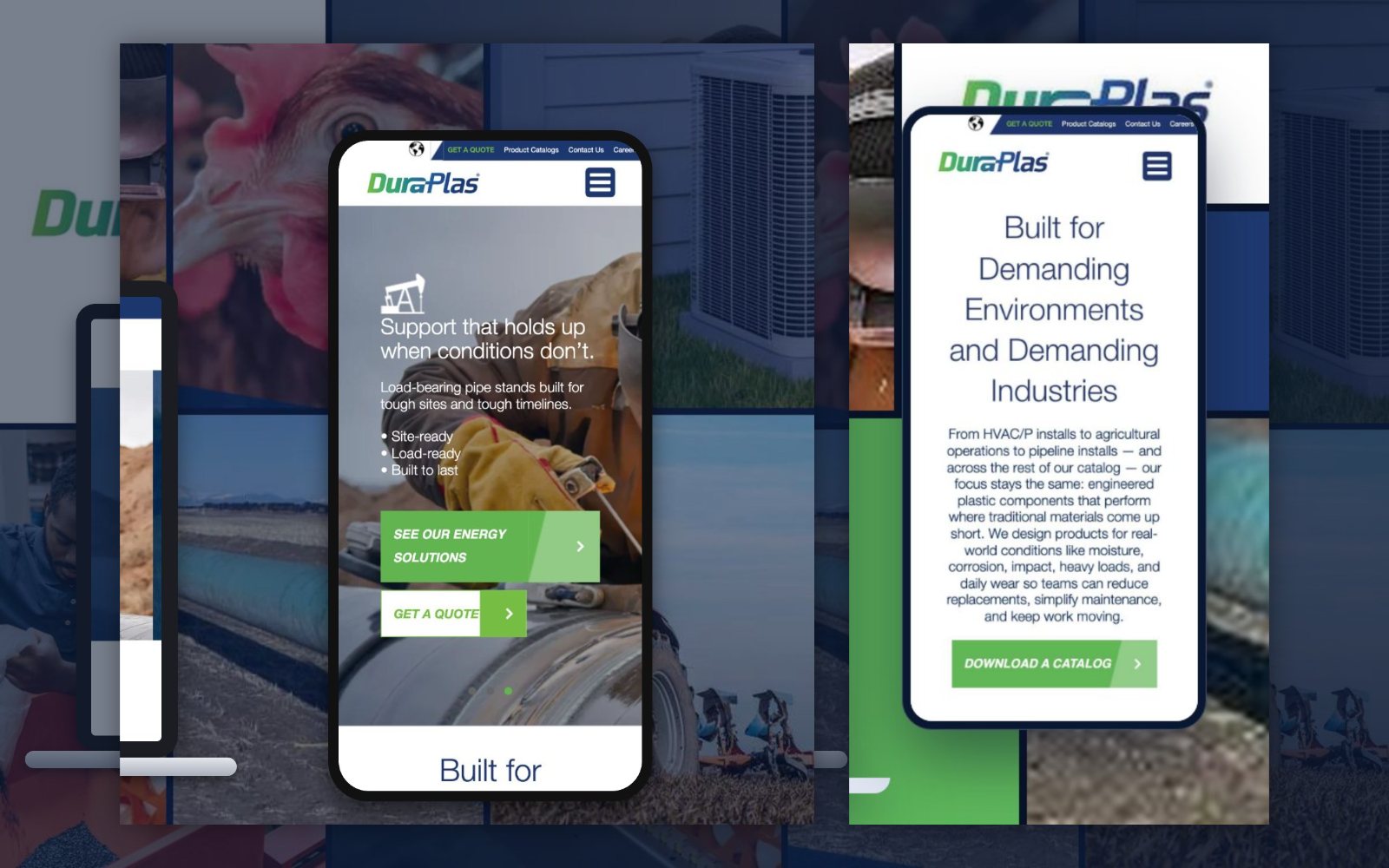 DuraPlas website on phones