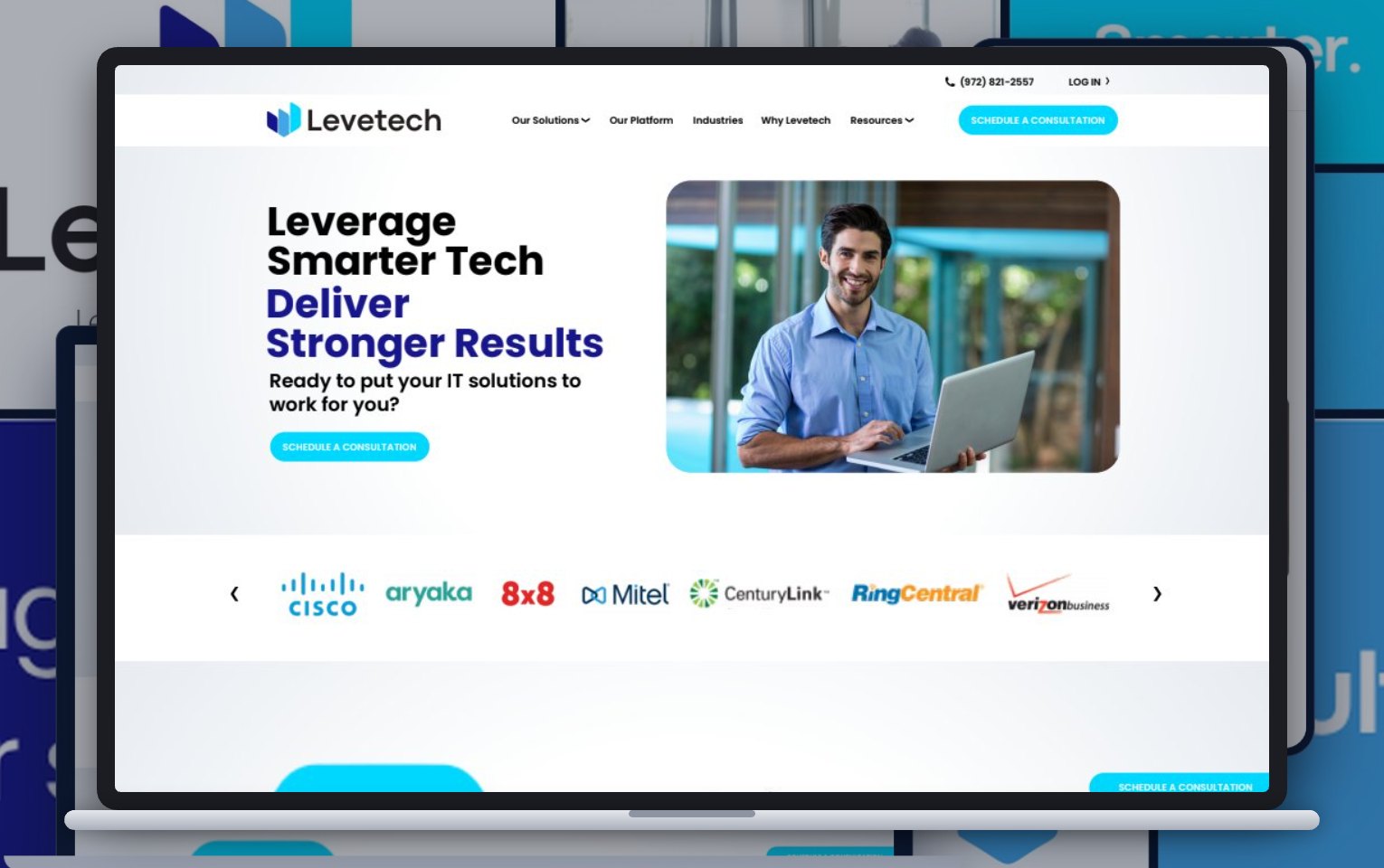 The Levetech website home page
