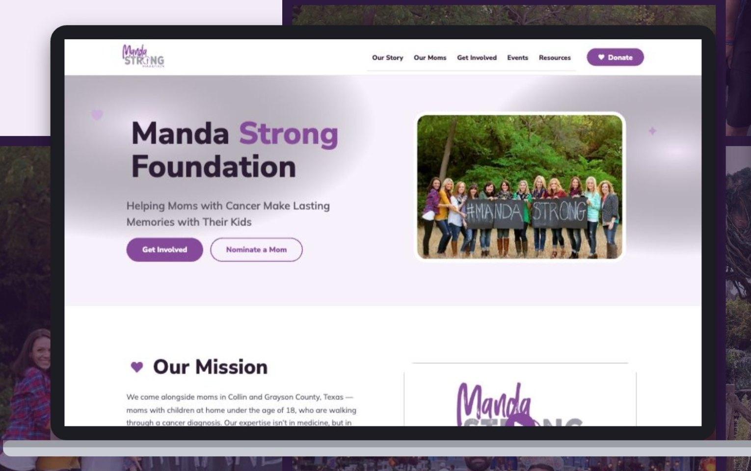 The Manda Strong Foundation website home page