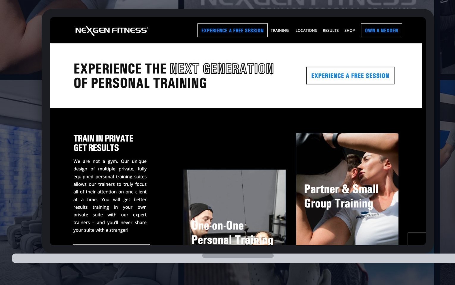 The NexGen Fitness website