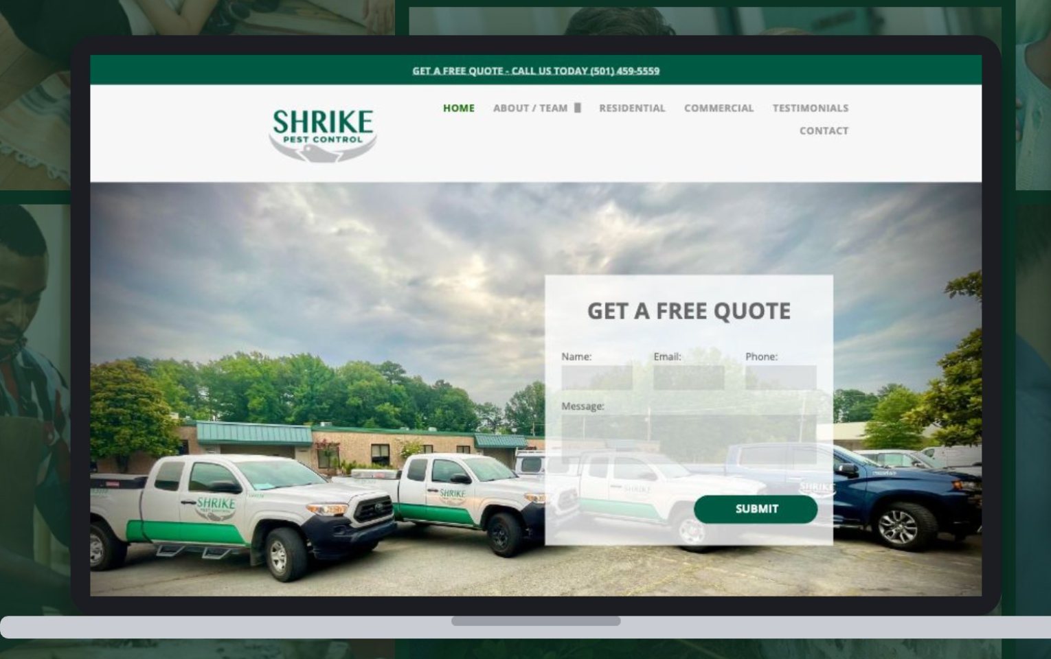 The Shrike Pest Control website