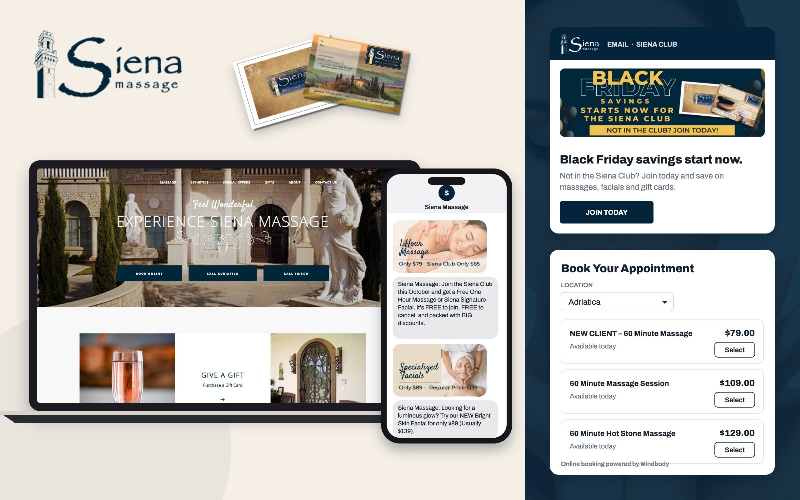 Siena Massage holiday promotions